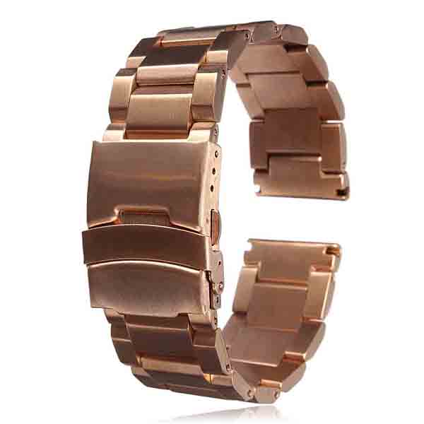 

22mm Stainless Steel Strap Double Clasp Watch Band